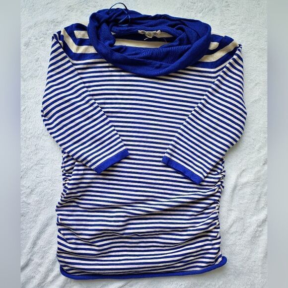 Pink Rose blue/white strip sweater - Picture 1 of 2